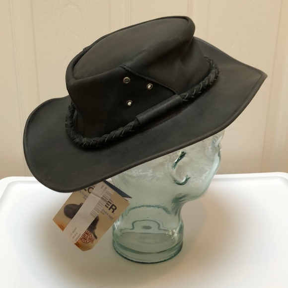 Will Conner Cov-ver Blk Leather Cowboy Hat Black - Picture 4 of 8